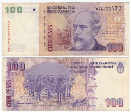Argentína 100 pesos 2002 (Z) stav VF