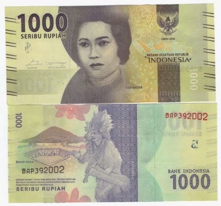 Indonesia 1000 rupiah 2016/17 stav AU-UNC 